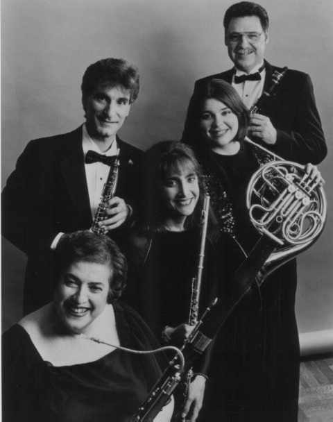 Jane Taylor, Bassoon; Gerard Reuter, Oboe; Jerry Kirkbride, Clarinet;
Elizabeth Mann, Flute; Nancy Billmann, Horn